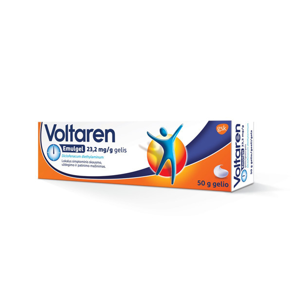VOLTAREN EMULGEL, 23,2 mg/ml, gelis, 50 g paveikslėlis