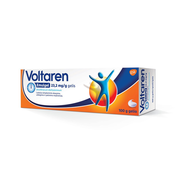 VOLTAREN EMULGEL, 23,2 mg/ml, gelis, 100 g paveikslėlis