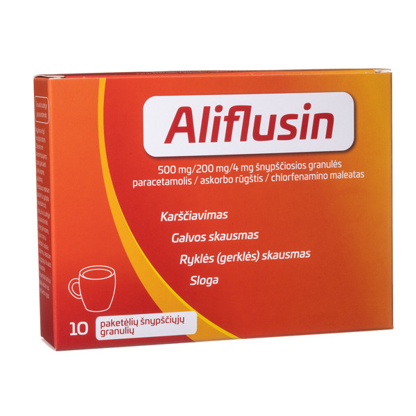 ALIFLUSIN, 500 mg/200 mg/4 mg, šnypščiosios granulės, N10 paveikslėlis