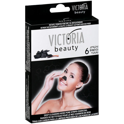 Victoria Beauty giliai valančios nosies porų juostelės su anglimi, 6 vnt paveikslėlis