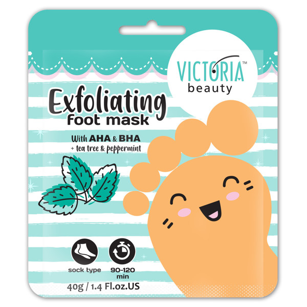 Victoria Beauty šviečiamoji pėdų kaukė su pipirmėčių ir arbatmedžių ekstraktais, 1pora (40gr) paveikslėlis