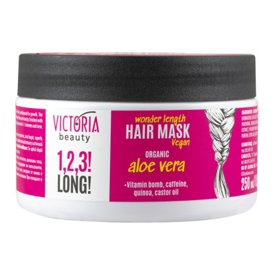 Victoria Beauty 1,2,3! Long! Plaukų augimą skatinanti kaukė su organiniu alaviju, 250ml paveikslėlis