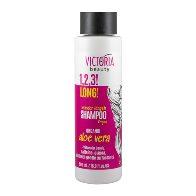 Victoria Beauty 1,2,3! Long! Plaukų augimą skatinantis šampūnas su organiniu alaviju, 500ml paveikslėlis