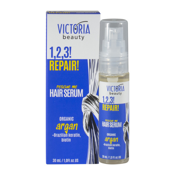 Victoria Beauty 1,2,3! Repair! Serumas pažeistiems plaukams su organiniu arganų aliejumi, 30ml paveikslėlis