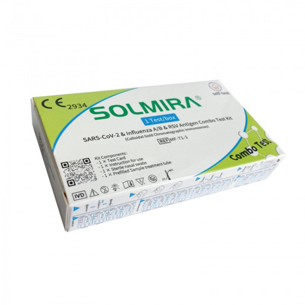 Solmira SARS-CoV-2 + Influenza A/B + RSV Self Test