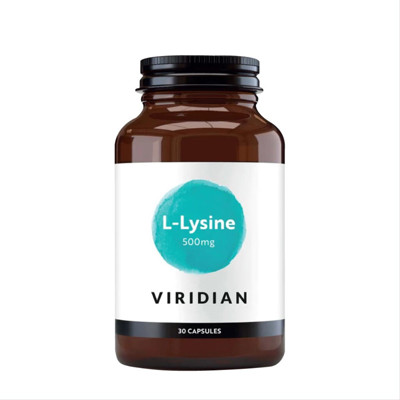 VIRIDIAN L-LYSINE, 500 mg, 30 kapsulių paveikslėlis
