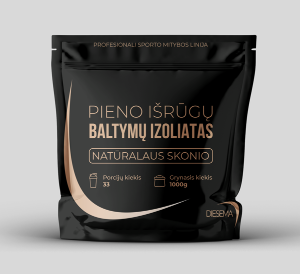 Natūralaus skonio pieno išrūgų baltymų izoliato milteliai, 1000 g paveikslėlis