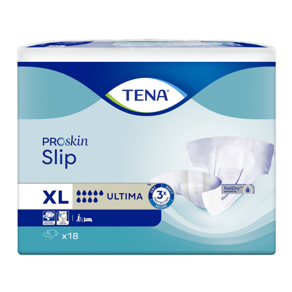 TENA SLIP ULTIMA, Anatominės sauskelnės šlapimo nelaikymui, XL, 18 vnt. paveikslėlis