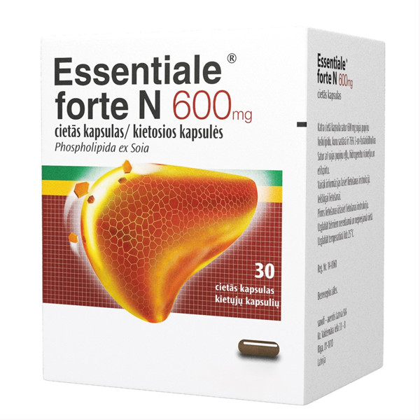 ESSENTIALE FORTE N, 600 mg, kietosios kapsulės, N30 paveikslėlis