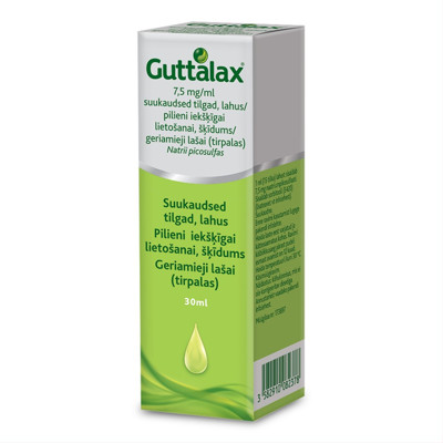 GUTTALAX,  7,5 mg/ml, geriamieji lašai (tirpalas), 30 ml  paveikslėlis