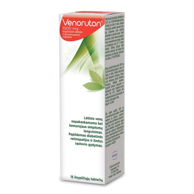 VENORUTON, 1000 mg, šnypščiosios tabletės, N15  paveikslėlis