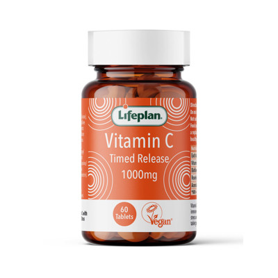 LIFEPLAN VITAMIN C 1000 mg TIMED RELEASE, palengva įsisavinamas vitaminas C, tabletės N60 paveikslėlis