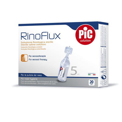 RINOFLUX 0,9%, fiziologinis tirpalas inhaliacijoms ir nosiai, sterilus, 5ml, N20 paveikslėlis