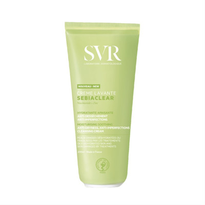 SVR SEBIACLEAR CR?ME LAVANTE, kreminis drėkinamasis veido prausiklis riebiai, probleminei odai, 200ml paveikslėlis