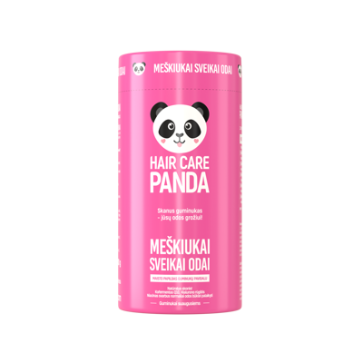 Maisto papildas „Hair Care Panda Meškiukai sveikai odai“, 60 guminukų paveikslėlis