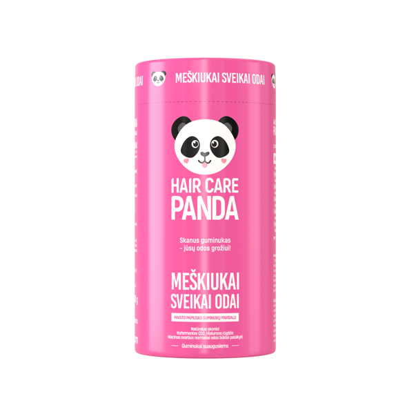 Maisto papildas „Hair Care Panda Meškiukai sveikai odai“, 60 guminukų paveikslėlis