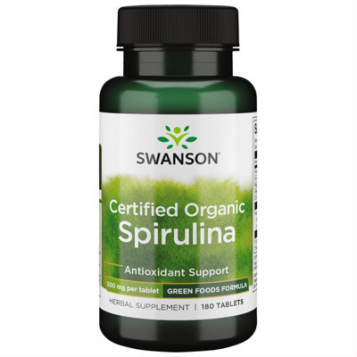 SWANSON SPIRULINA, 500 mg, 180 tablečių paveikslėlis