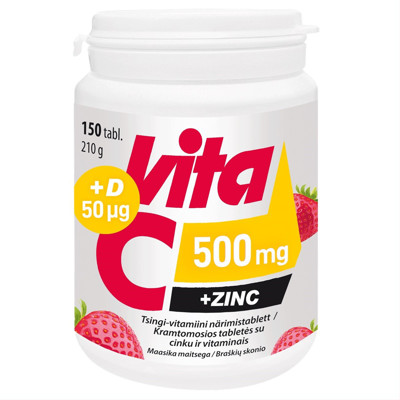 VITA C, 500 mg + Zinc + D3, 150 tablečių paveikslėlis