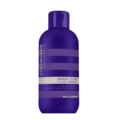ELGON COLORCARE SILVER SHAMPOO pH 6.0, šampūnas, šalinantis nepageidaujamą gelsvą šviesių ar žilų plaukų atspalvį, 300 ml