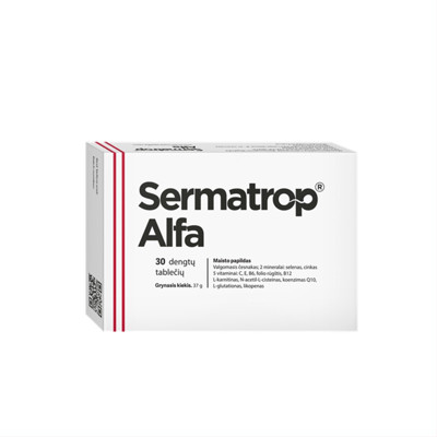 SERMATROP ALFA, 30 plėvele dengtų tablečių paveikslėlis