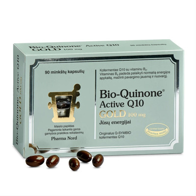 BIO-QUINONE ACTIVE Q10 GOLD, 100mg, 90 kapsulių paveikslėlis