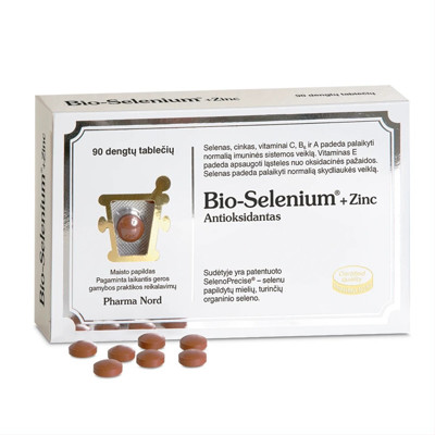 PHARMA NORD BIO-SELENIUM + ZINC, 90 tablečių paveikslėlis