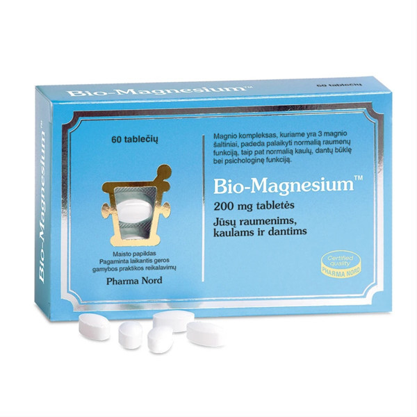 PHARMA NORD BIO-MAGNESIUM, 200 mg, 60 tablečių paveikslėlis