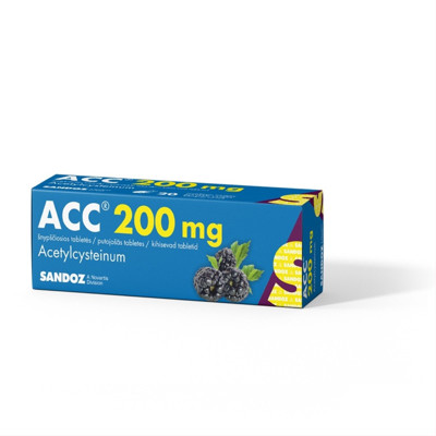 ACC, 200 mg, šnypščiosios tabletės, N20  paveikslėlis