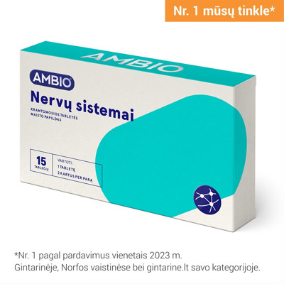 AMBIO NERVŲ SISTEMAI, 15 kramtomųjų tablečių paveikslėlis