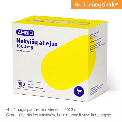 AMBIO NAKVIŠŲ ALIEJUS, 1000 mg, 100 kapsulių  paveikslėlis