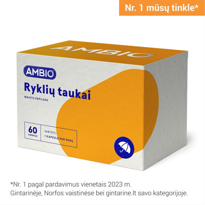 AMBIO RYKLIŲ TAUKAI, 500 mg, 60 kapsulių paveikslėlis