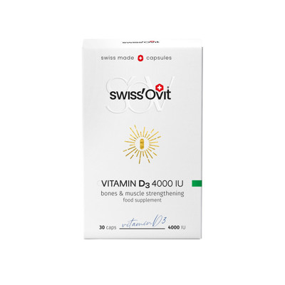 SWISSOVIT,vitaminas D3, 4000TV, 30 kapsulių paveikslėlis