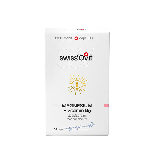 SWISSOVIT, magnis + vitaminas B6, 30 kapsulių paveikslėlis