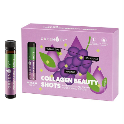 Greenify Collagen Beauty Shots, plaukų, odos, nagų grožiui, 25 ml, N14 paveikslėlis