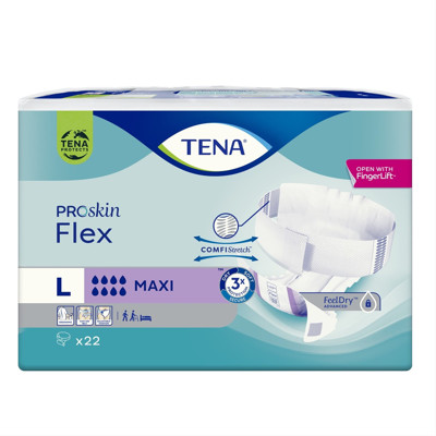 TENA FLEX MAXI, Juostinės sauskelnės šlapimo nelaikymui, L, 22 vnt. paveikslėlis