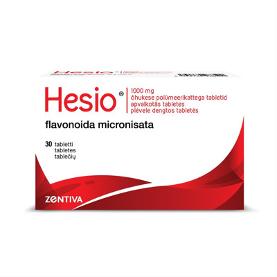 HESIO, 900 mg/100 mg, plėvele dengtos tabletės, N30 paveikslėlis