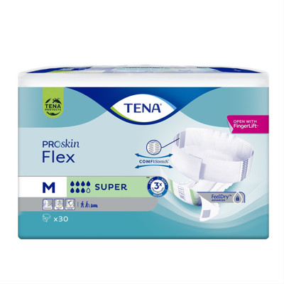TENA FLEX SUPER, Juostinės sauskelnės šlapimo nelaikymui, M, 30 vnt. paveikslėlis