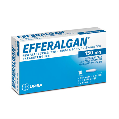 EFFERALGAN, 150 mg, žvakutės, N10  paveikslėlis