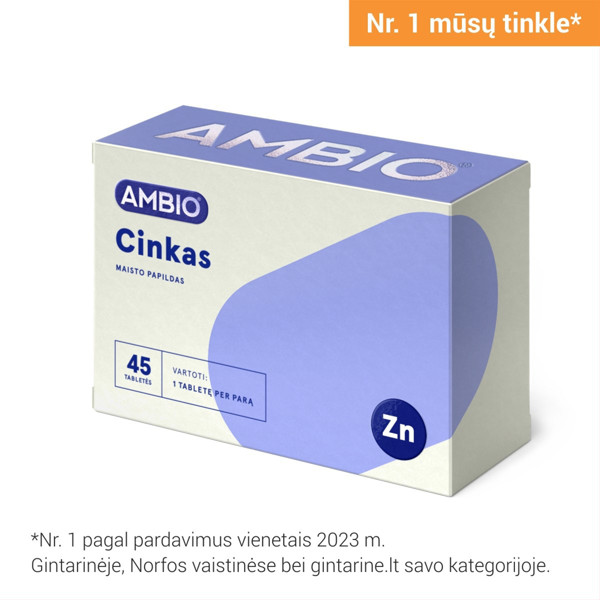 AMBIO CINKAS, 15mg, 45 tabletės paveikslėlis