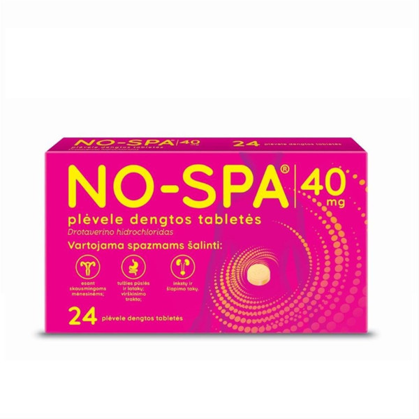 NO-SPA, 40 mg, plėvele dengtos tabletės, N24 paveikslėlis