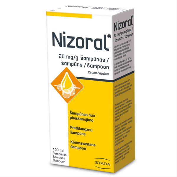 NIZORAL, 20 mg/g šampūnas, Ketokonazolas, 100ml paveikslėlis