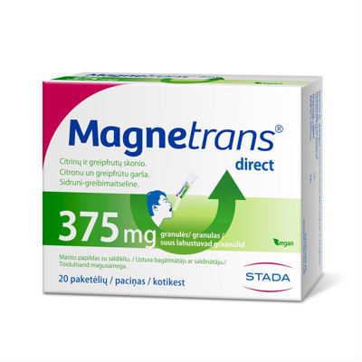 STADA MAGNETRANS DIRECT, 375 mg, granulės tirpios burnoje, 20 paketėlių paveikslėlis