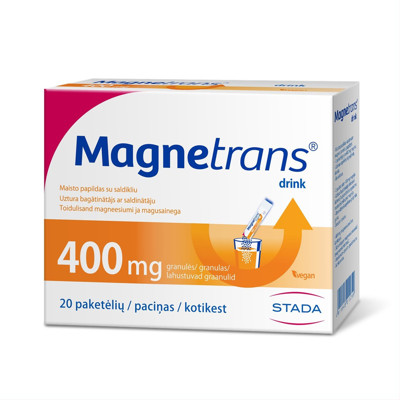 MAGNETRANS DRINK, 400 mg, vandenyje tirpstančios granulės, N20 paveikslėlis