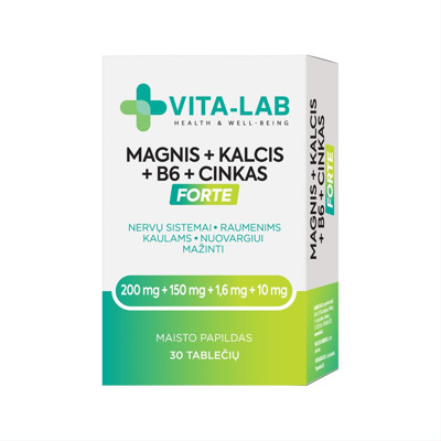 VITA-LAB MAGNIS+KALCIS+B6+CINKAS FORTE, 30 tablečių paveikslėlis