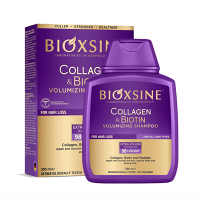 BIOXSINE COLLAGEN & BIOTIN, apimties suteikiantis plaukų šampūnas, 300 ml paveikslėlis