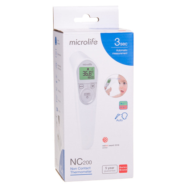 MICROLIFE NC 200, skaitmeninis bekontaktis kaktos termometras, tik fiziniams asmenims galima užsakyti po 1 vnt. paveikslėlis