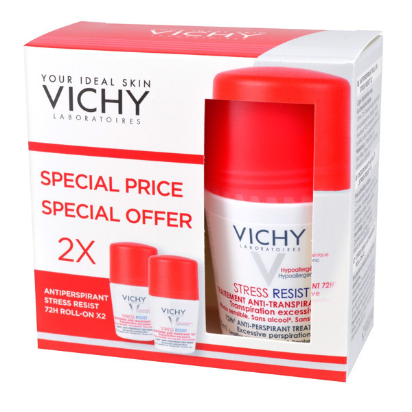 VICHY DEO STRESS RESIST 72 H, rutulinių dezodorantų antiperspirantų rinkinys moterims, 2 vnt. paveikslėlis