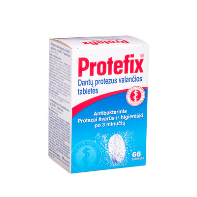 PROTEFIX ACTIVE CLEANSER, dantų protezų valymo tabletės, 66 tabletės paveikslėlis