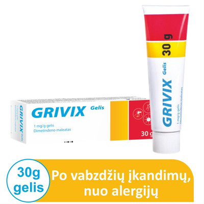 GRIVIX, 1 mg/g, gelis, 30 g paveikslėlis
