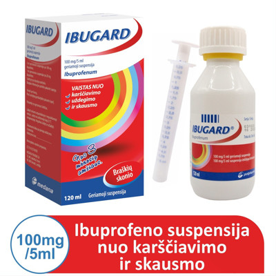 IBUGARD, 100 mg/5 ml, geriamoji suspensija, 120 ml paveikslėlis
